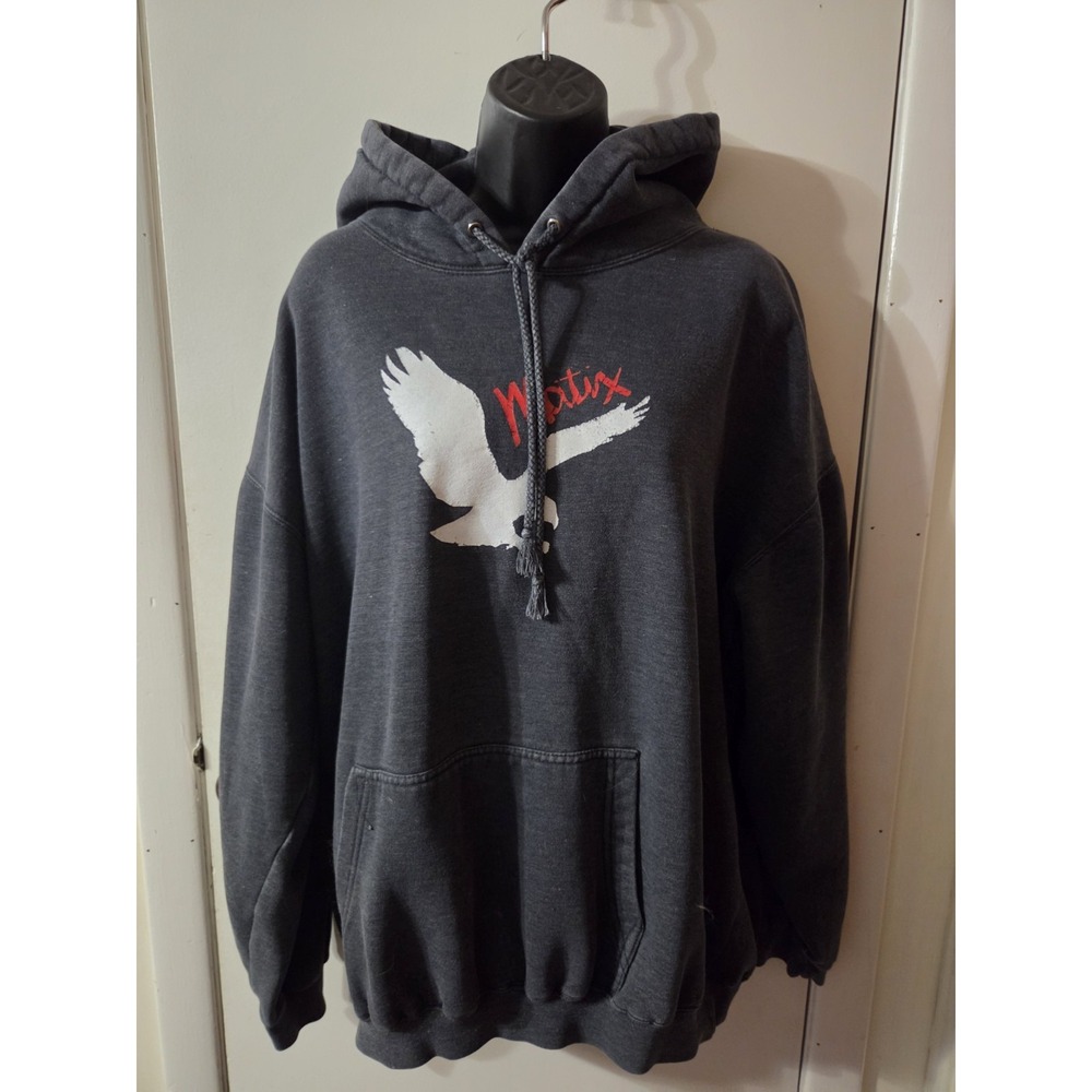 Matix Hoodie Mens XL Dark Gray Graphic Fleece Lined Pullover